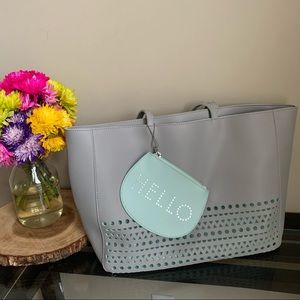 Bath & Body Works Gray And Mint Tote Bag
